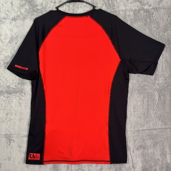 NWT New Seadoo BRP Mens Black Short Sleeve Rash Guard Shirt SPF 50 Size XL - Picture 10 of 12